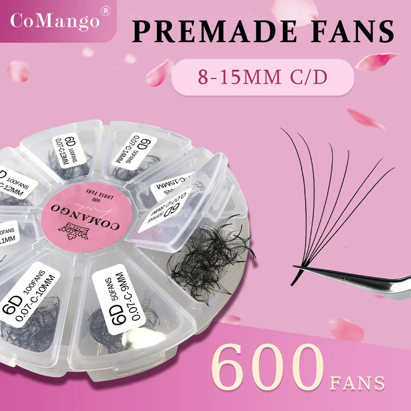 8-in-1 Premade Volume Lash Fans for Eyelash Extensions - 3D-16D Mix Lengths