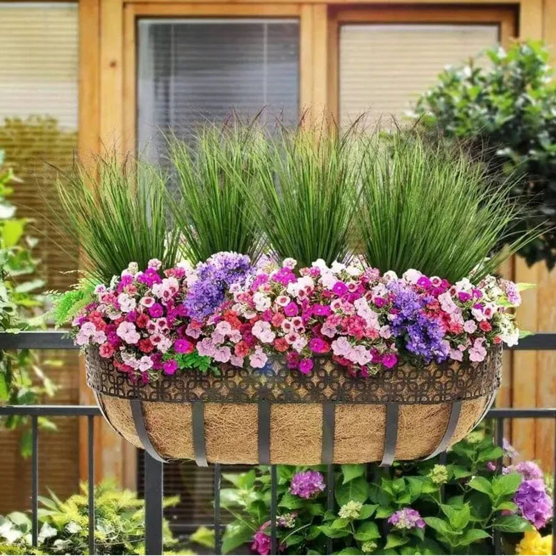 Artificial Onion Grass Fake Greenery for DIY Wedding & Garden Decor - Potted Indoor & Outdoor Plant Set