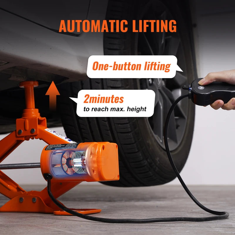 Electric Car Jack 5 Ton Hydraulic & Inflator Kit for Tires, Portable