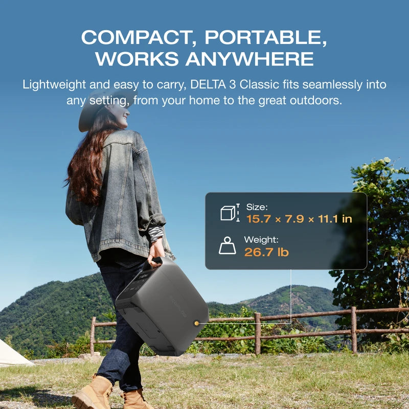 Portable Solar Generator 1000Wh Power Station with 1800W Output and Expandable Capacity