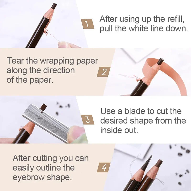 5pcs Microblading Eyebrow Pencil Set Waterproof Permanent Makeup Art Tint