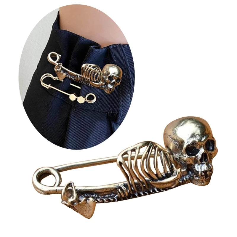 Halloween Skeleton Brooch Gothic Skull Enamel Pin Badge for Costume & Jewelry