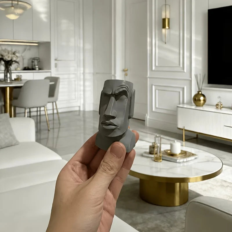 Eyebrow Raising Moai Statue - Easter Island Avatar Desktop Decor Ornament