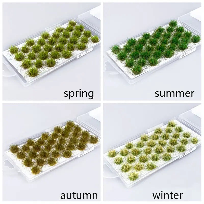 Multicolor Miniature Grass Bush Set for Dioramas and Model Scenery - 32PCS