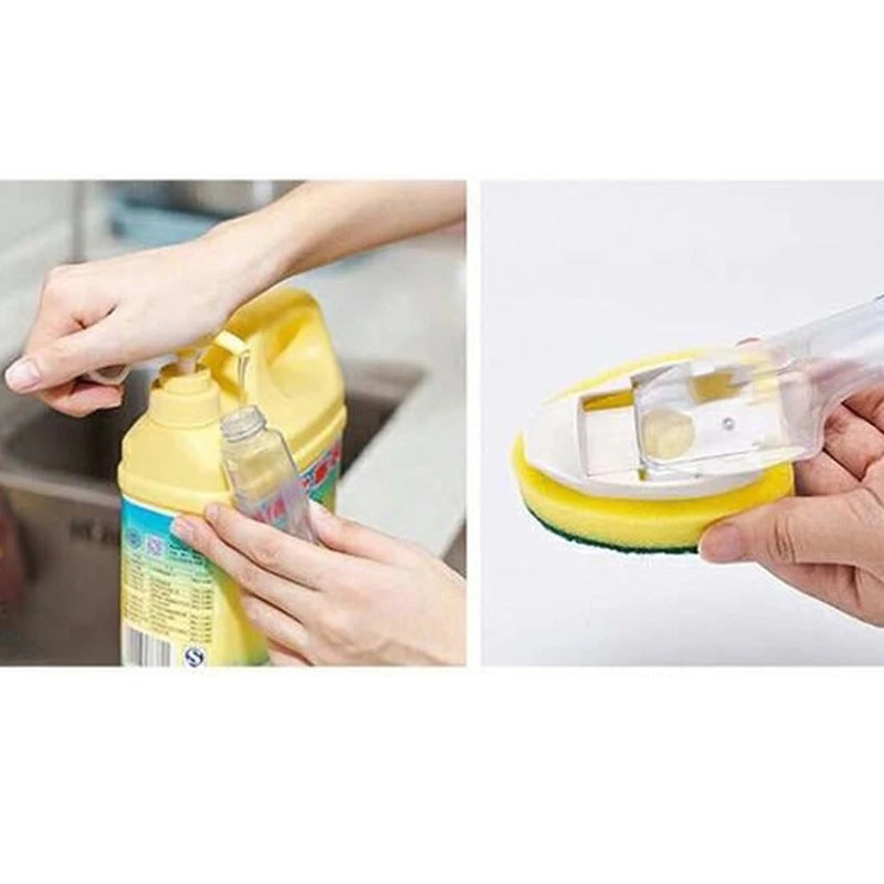 Dish Wand Soap Cleaning Brush Set with Replacement Sponges - Kitchen Sink Scrubber