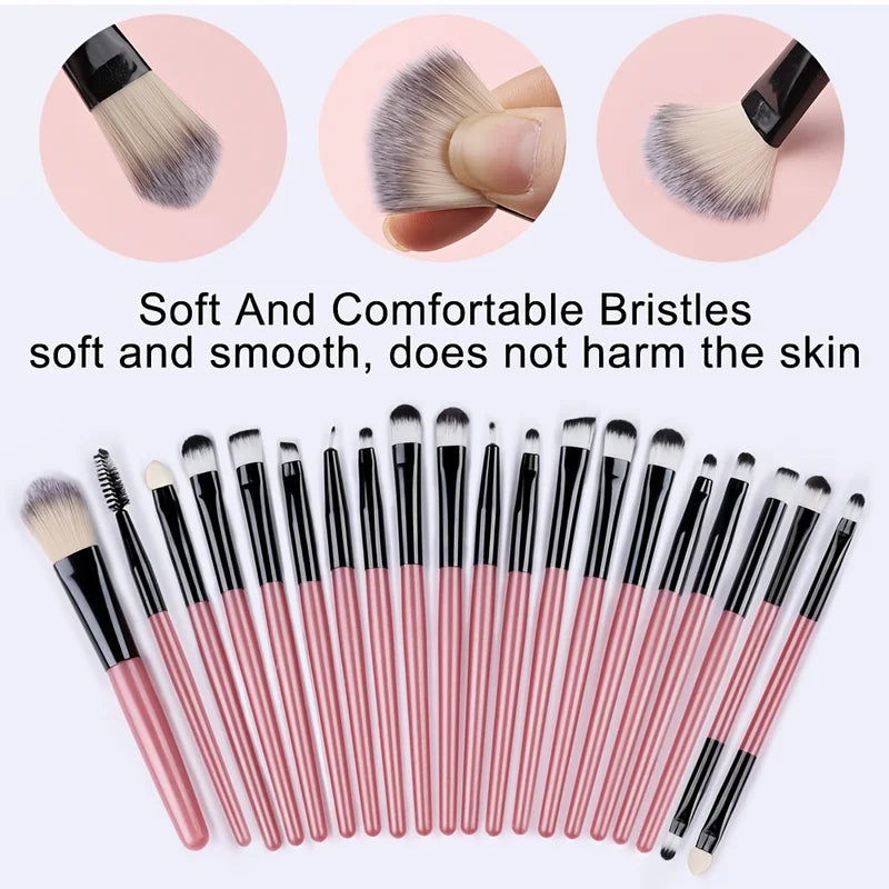 Makeup Brush Set 20Pcs Kit with Fluffy Eye Shadow & Foundation Brushes for Beginners