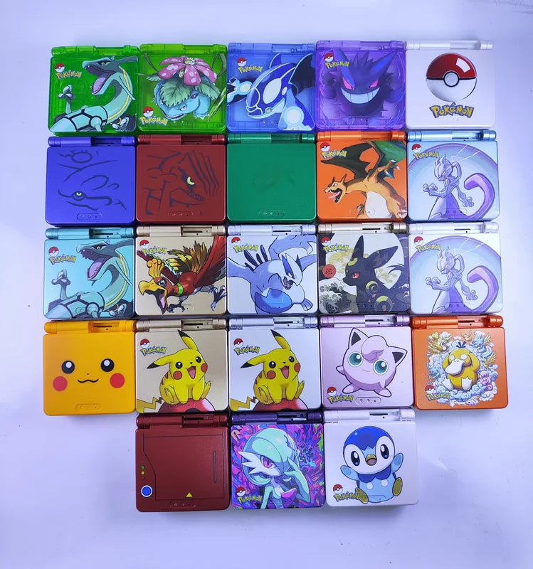 Video Game Console Shell Replacement Case for GBA SP - Pokémon Theme, Multiple Colors