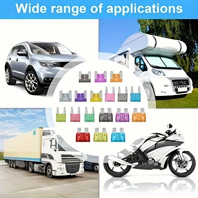 300Pcs Car Fuse Assortment Kit - Mini, Standard & Micro Fuses with Extractor Tool