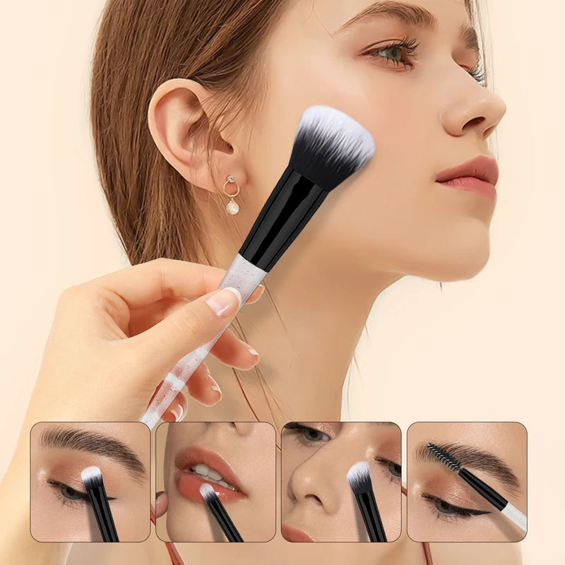 20Pcs Makeup Brush Set with Gradient Handles - Eyeshadow & Contour Tools