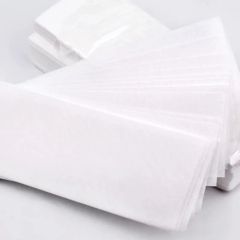 100 Pack Hair Removal Wax Strips - Nonwoven Body Cloths for Epilators