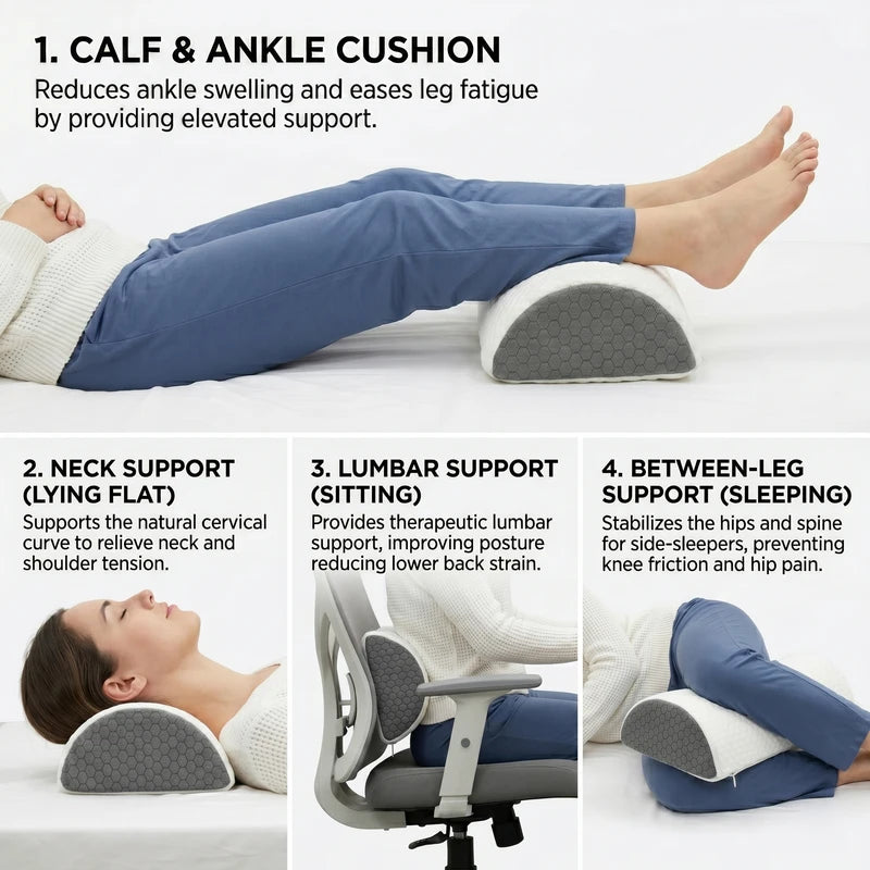 Knee Pillow for Side Sleepers - Memory Foam Leg Support for Hip & Back Pain Relief