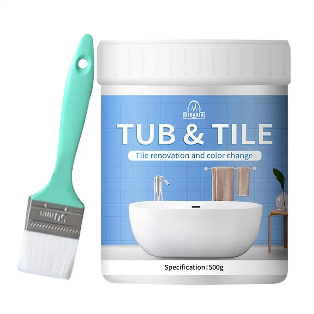 500g Water-Based Bathroom Tile Paint Kit Quick-Dry Refurbishing Set for Tiles & Sinks