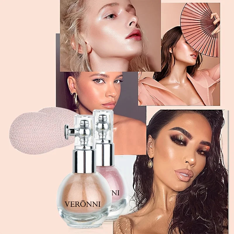 Waterproof Glitter Body Bronzer Spray High-Gloss Highlight Powder Face & Body Makeup