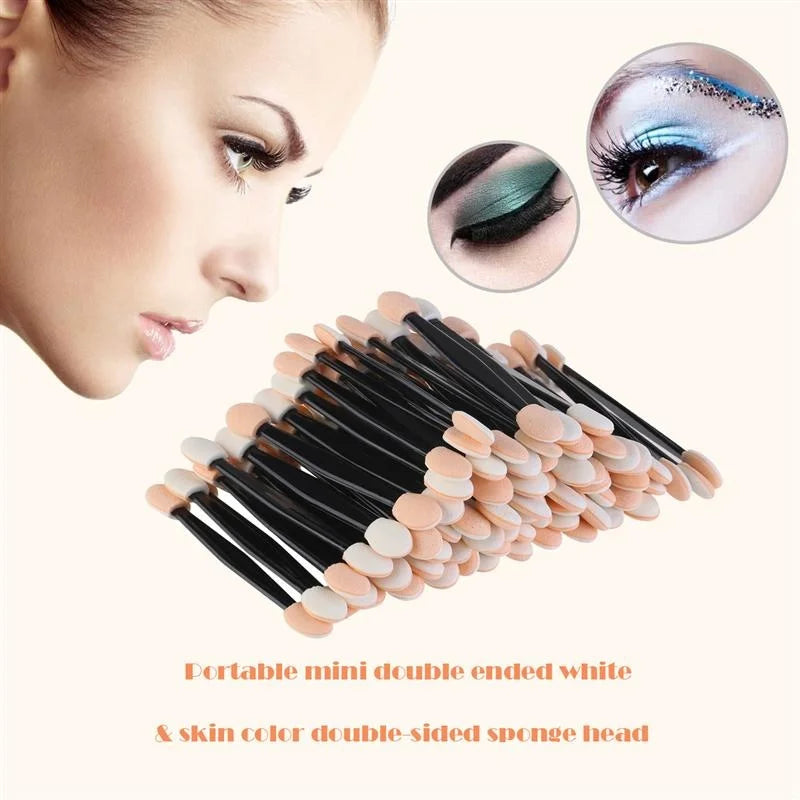 Makeup Sponges 30/50/100PCS Dual Sided Eye Shadow Brush Set Cosmetic Applicators