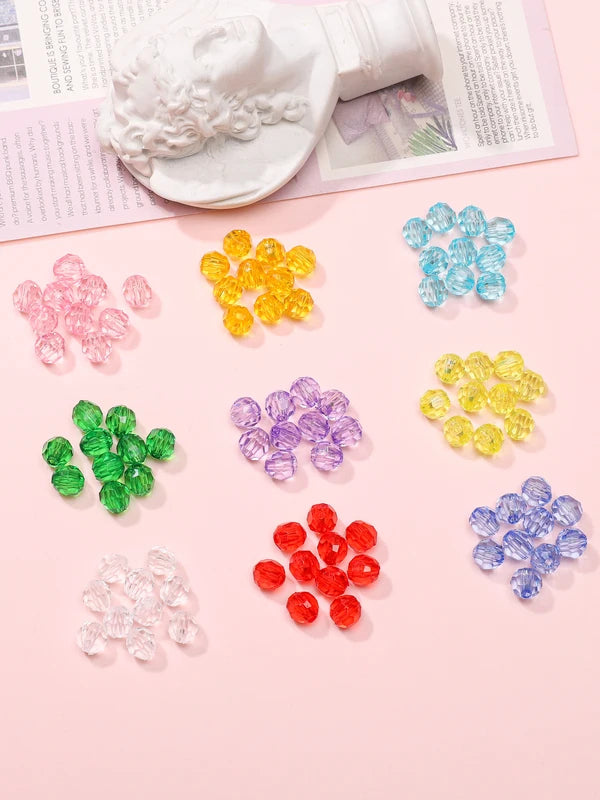 300pcs 6mm Crystal Acrylic Beads for Jewelry Making Loose Spacer Round Beads