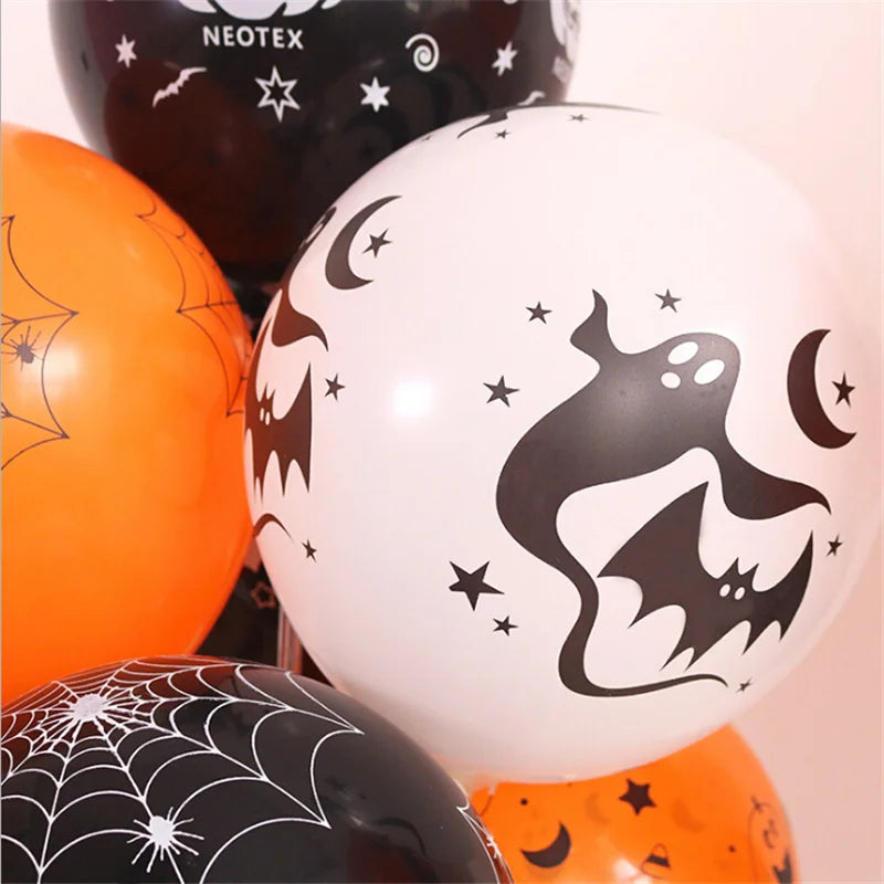 Halloween Latex Balloons Set - Inflatable Ghost & Pumpkin Foil Balloons for Kids Party Decorations