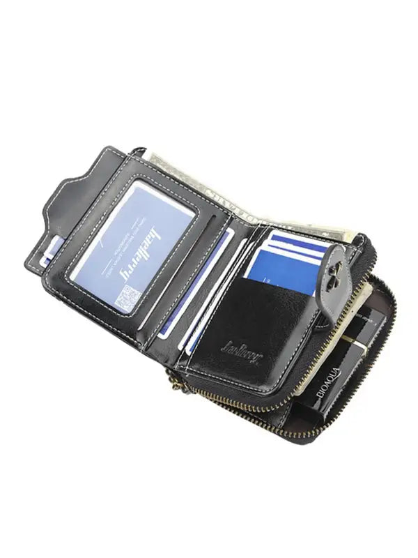 Women’s Short European and American Fashion Buckle Wallet with Zipper Coin Pocket