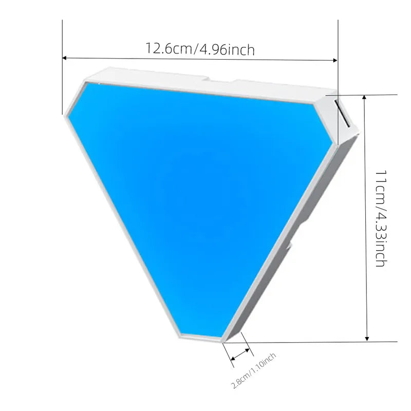 RGB LED Triangular Wall Lamp for Bedroom Office Decor - Smart Pickup Rhythm Light