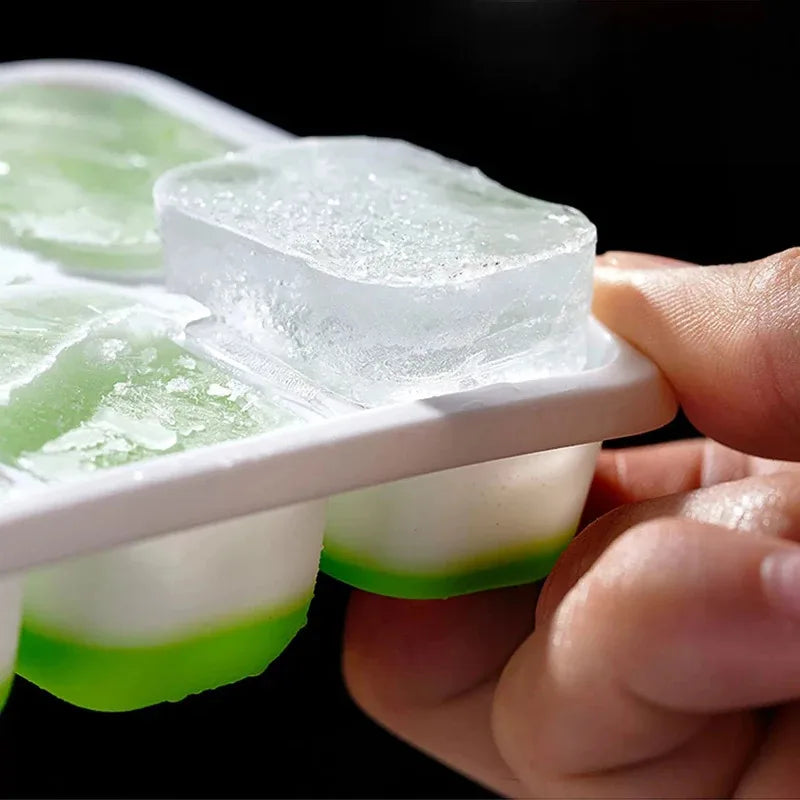 Silicone 14 Cube Ice Mold with Lid - Easy Release Square Ice Tray for Cocktails and Summer Drinks