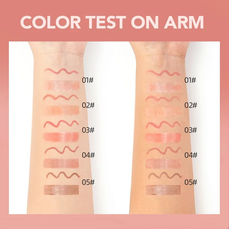 2-in-1 Lip Liner and Lip Gloss Set - Moisturizing, Natural & Sparkling Finish