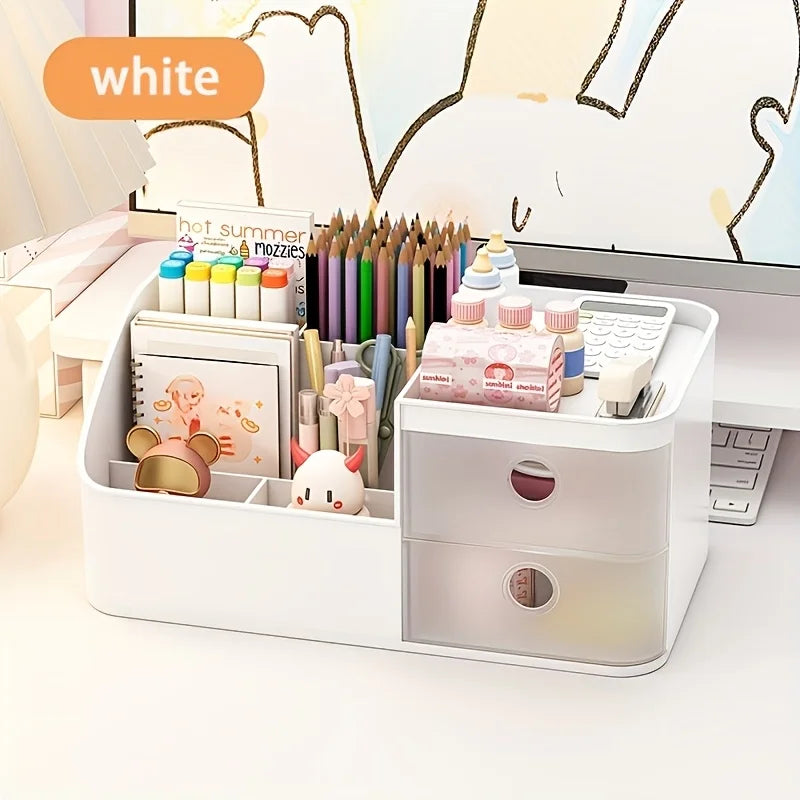 Large Capacity Desktop Storage Box Pen Holder for Tidy Workspace