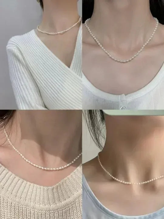 Natural Freshwater Pearl Beads Rice Shape Loose Jewelry Making Beads