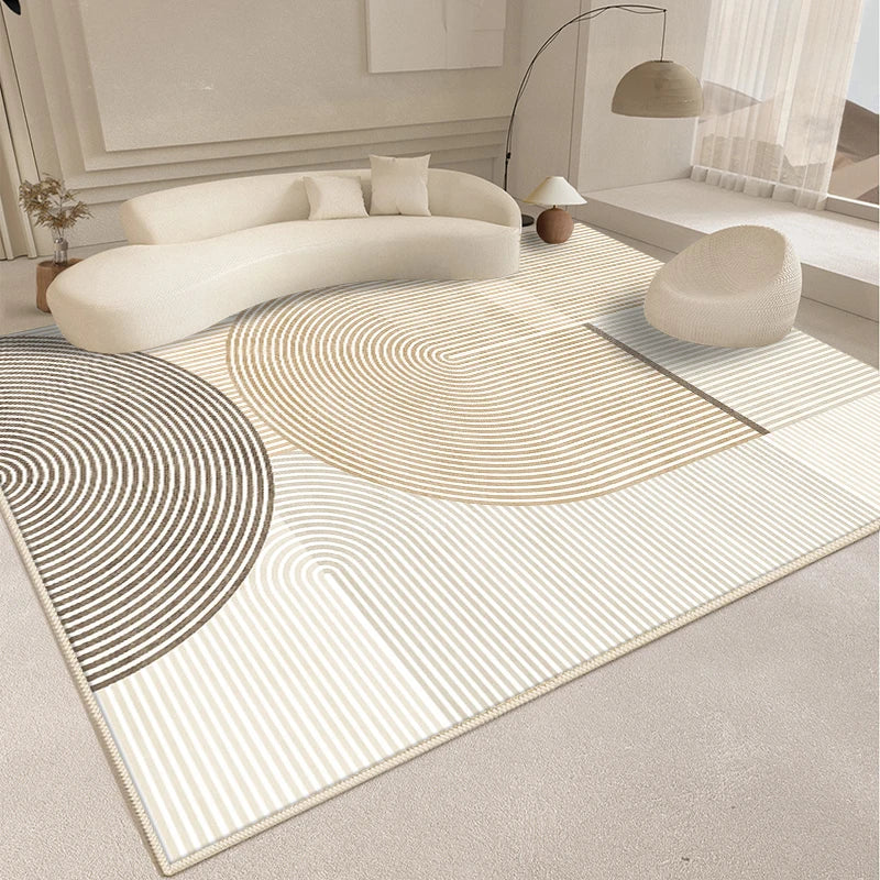Modern Abstract Plush Floor Rug for Living Room & Bedroom - Thick Fluffy Carpet