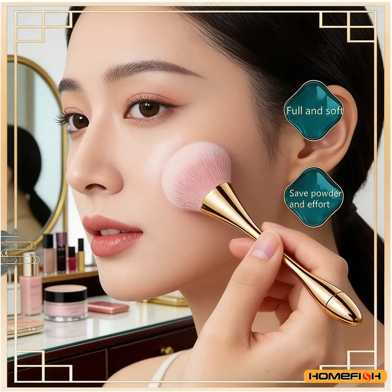 Small Fluffy Powder Brush for Blush & Setting Powder - Waist Design Beauty Tool
