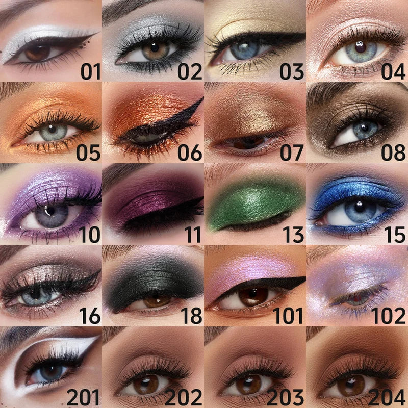 24-Color Pearlescent Glitter Eyeshadow Pencil Waterproof Matte Eye Makeup