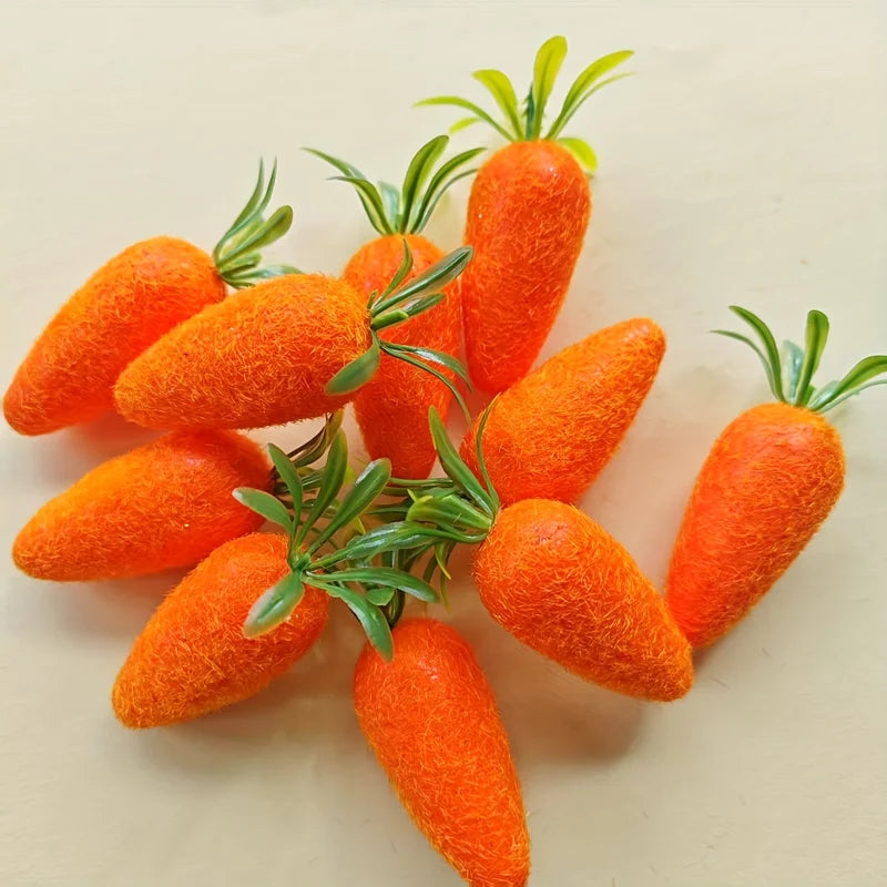 12pcs Mini Felt Carrot Decorations for Easter Spring Home Decor