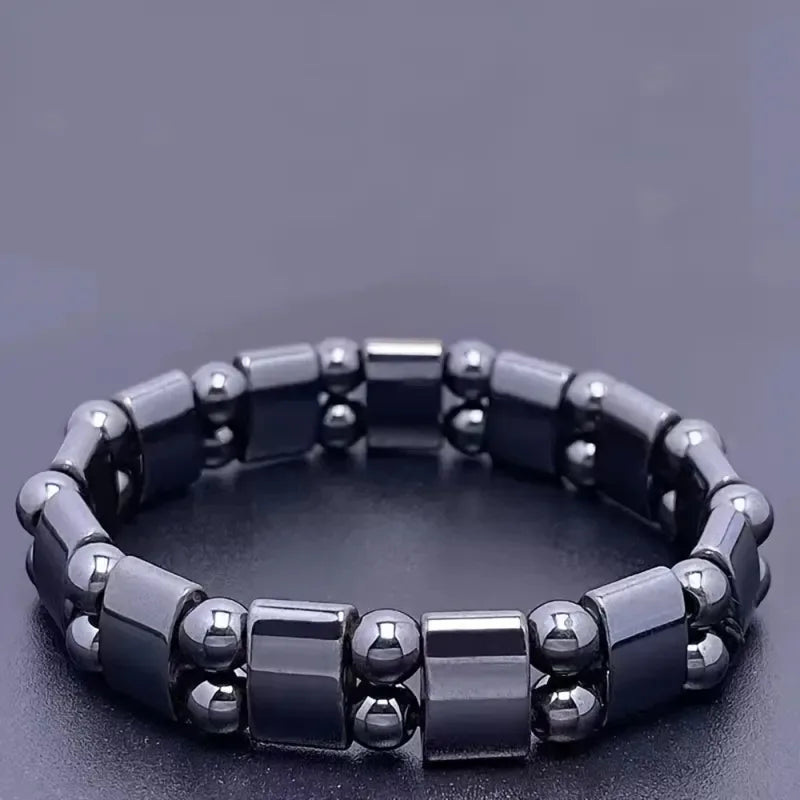 Magnetic Hematite Beaded Bracelets for Men & Women - Spiritual Wealth Lucky Jewelry