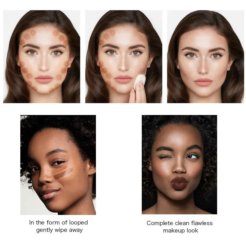 Oil Control Liquid Foundation & Concealer Cream - Long Lasting Face Makeup