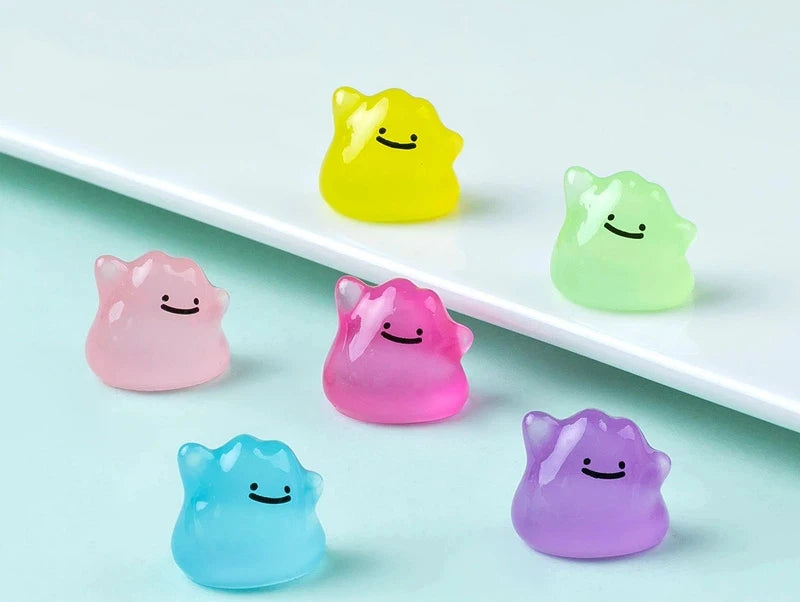 6pcs Luminous Monster Beads DIY Car & Home Decor Accessories Cute Figurines