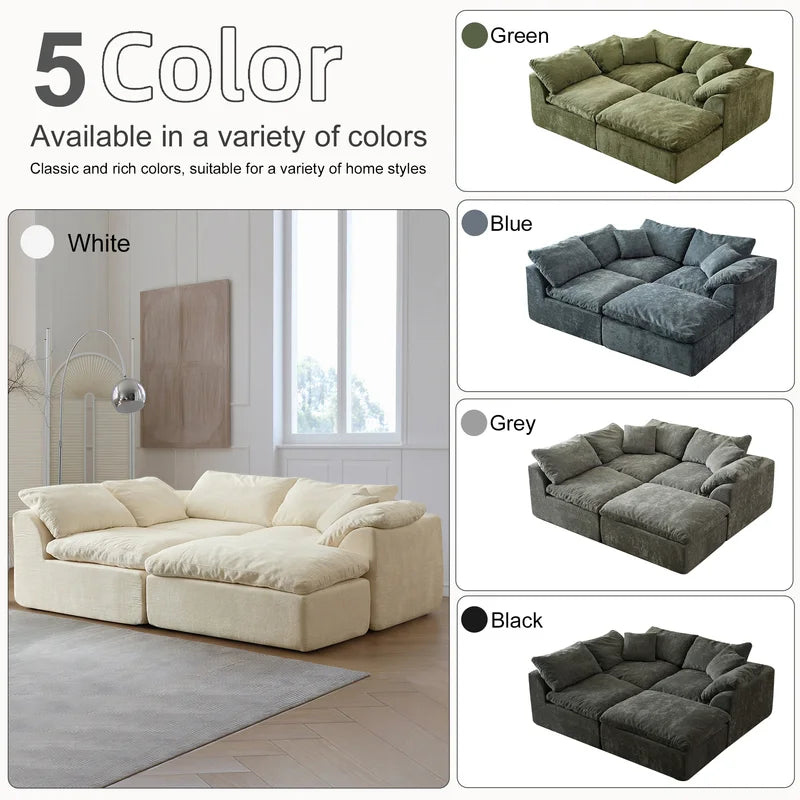 Modern Modular Sectional Sofa with Removable Cushions for Living Room Comfort