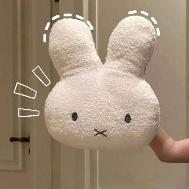 Kawaii Plush Rabbit Pillow - Cute Cartoon Cushion for Bedroom Sofa Decor