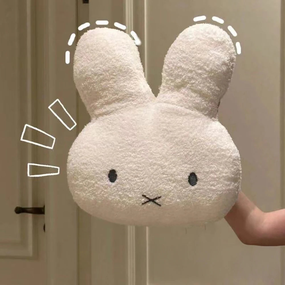 Kawaii Plush Rabbit Pillow - Cute Cartoon Cushion for Bedroom Sofa Decor