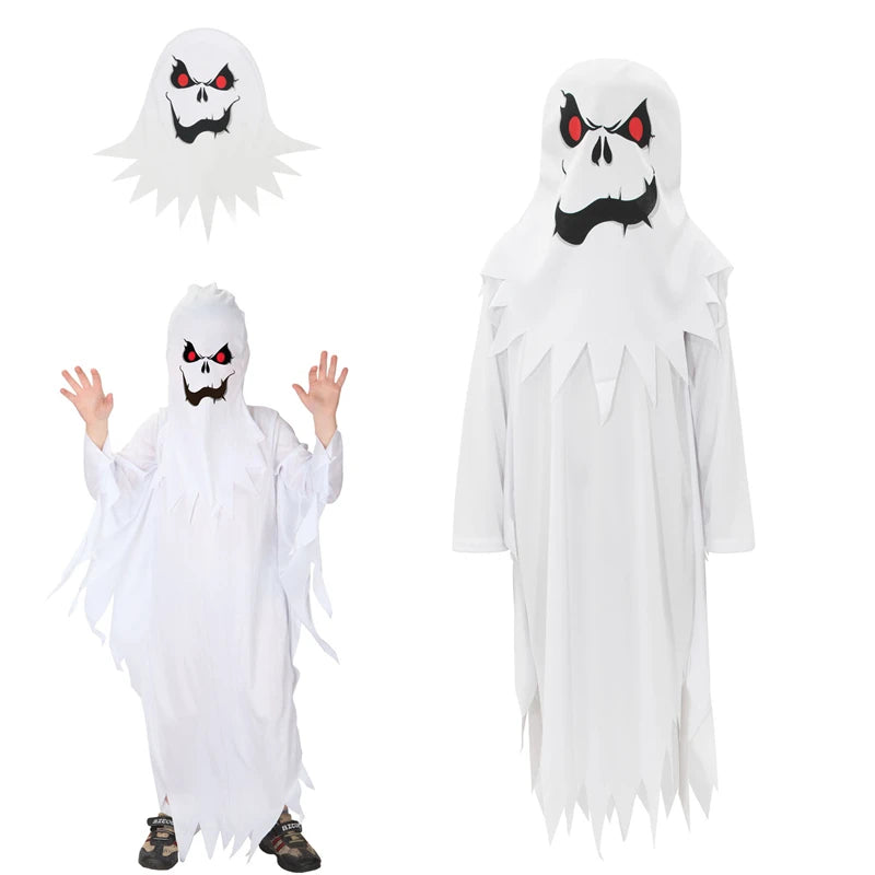 Kids Ghost Halloween Costume - Scary Cosplay Suit for Boys & Girls