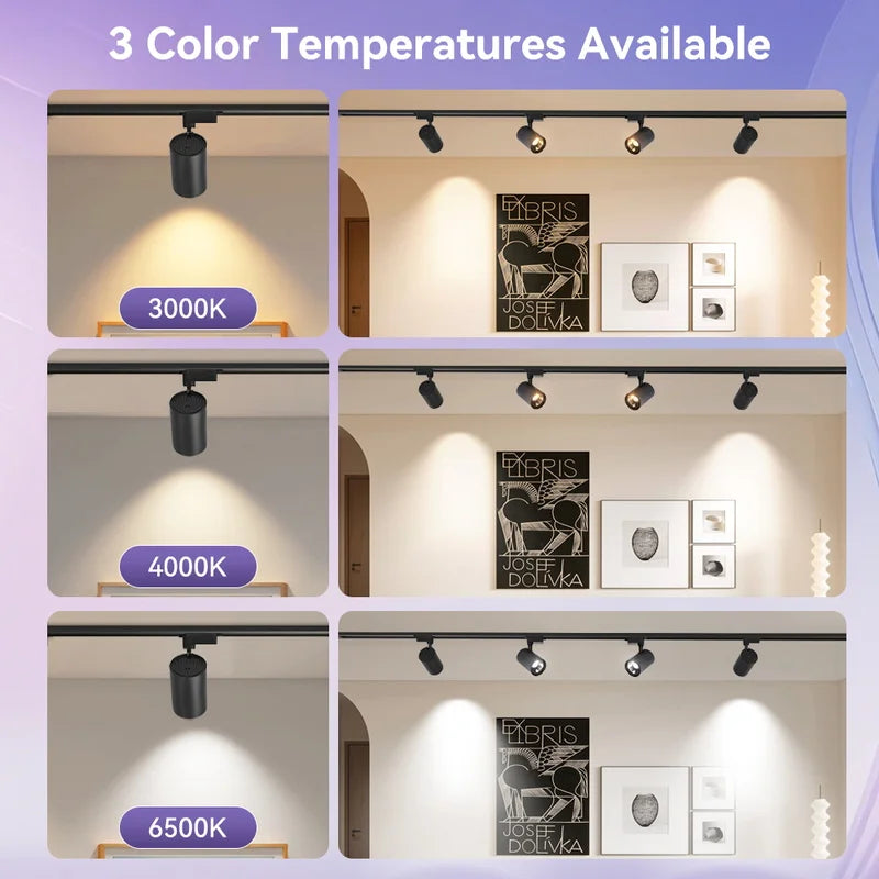 LED Track Light Ceiling Spotlight 12W-50W COB Rail Lamp for Living Room Shop