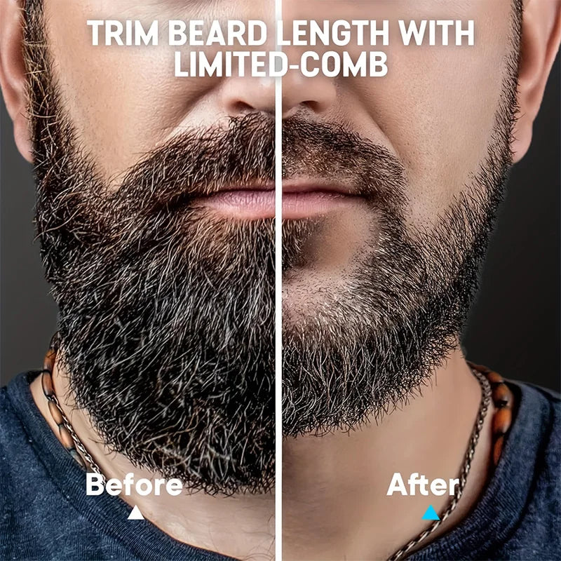 Men's Waterproof Beard Trimmer with Precision Dial, 20 Length Settings, Wet & Dry Clipper