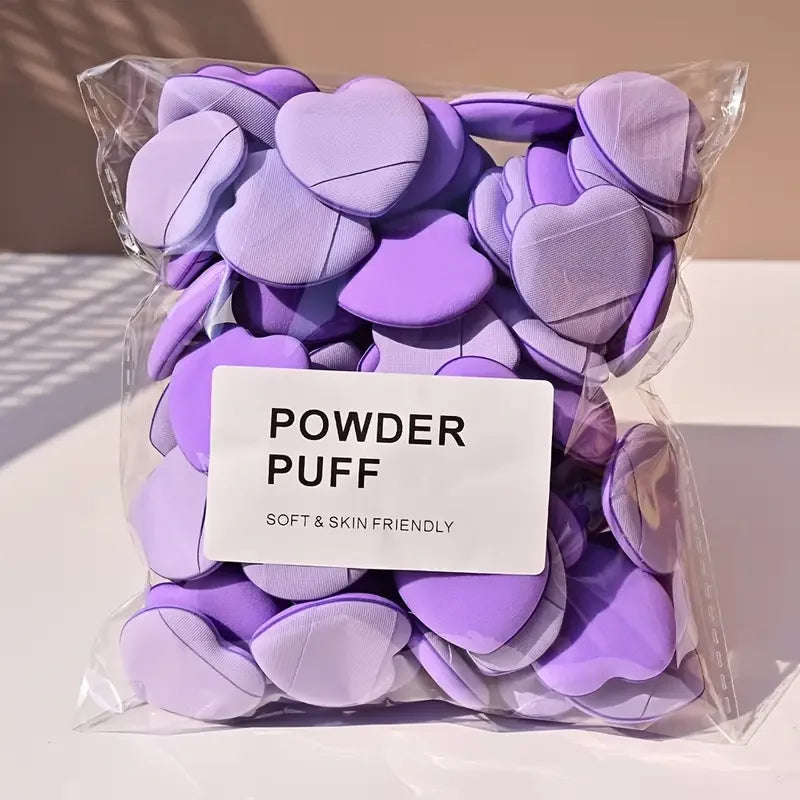 20 Pcs Heart-Shaped Latex-Free Makeup Powder Puffs Set - Finger Air Cushion Sponges