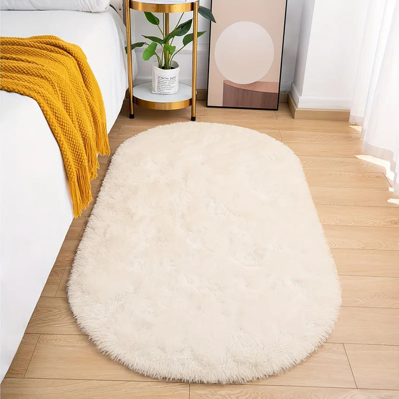Dense Silk Carpet Floor Mat for Bedroom Living Room - Soft Long Hair Rug