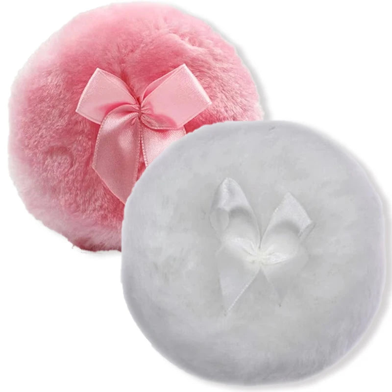 Large Fluffy Powder Puff Makeup Sponge Velour Reusable Face & Body Applicator