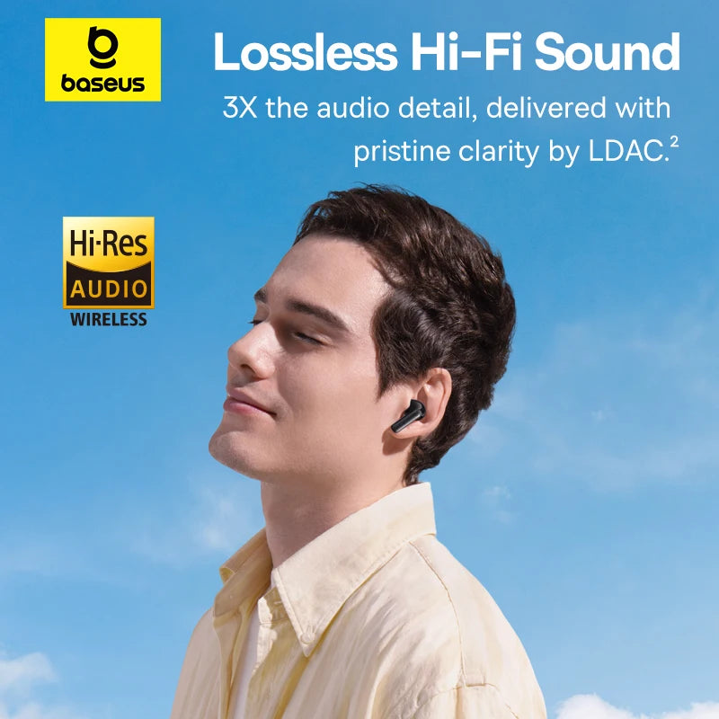 Wireless Noise Cancelling Earbuds Bluetooth 6.0 Hi-Res Sound IP55 Waterproof