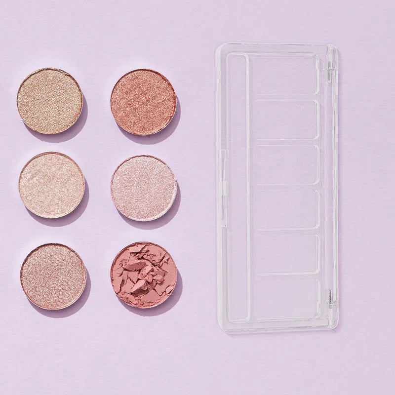 Refillable 6-Grid Transparent Eyeshadow Palette - Travel Makeup Organizer