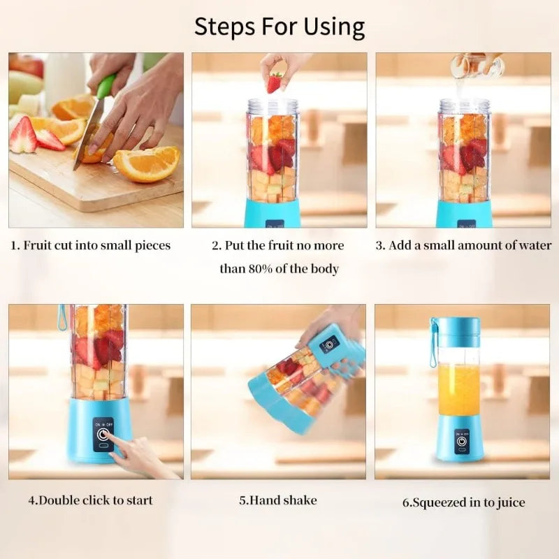 Portable 380ml USB Blender for Shakes & Smoothies - Rechargeable & Compact