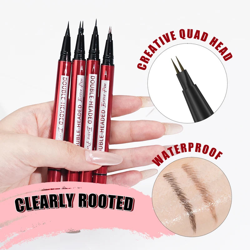 Long Lasting Waterproof Eyebrow Pen - Smudge Proof Liquid & Pencil