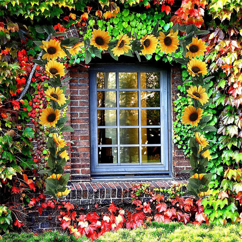 Artificial Sunflower Vine for Wedding Christmas Decor - Fake Flower Rattan