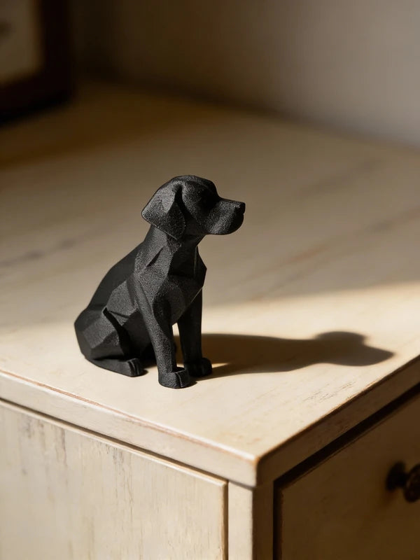 2 Pack 3D Printed Abstract Polygon Labrador Small Ornaments for Indoor Outdoor Decor