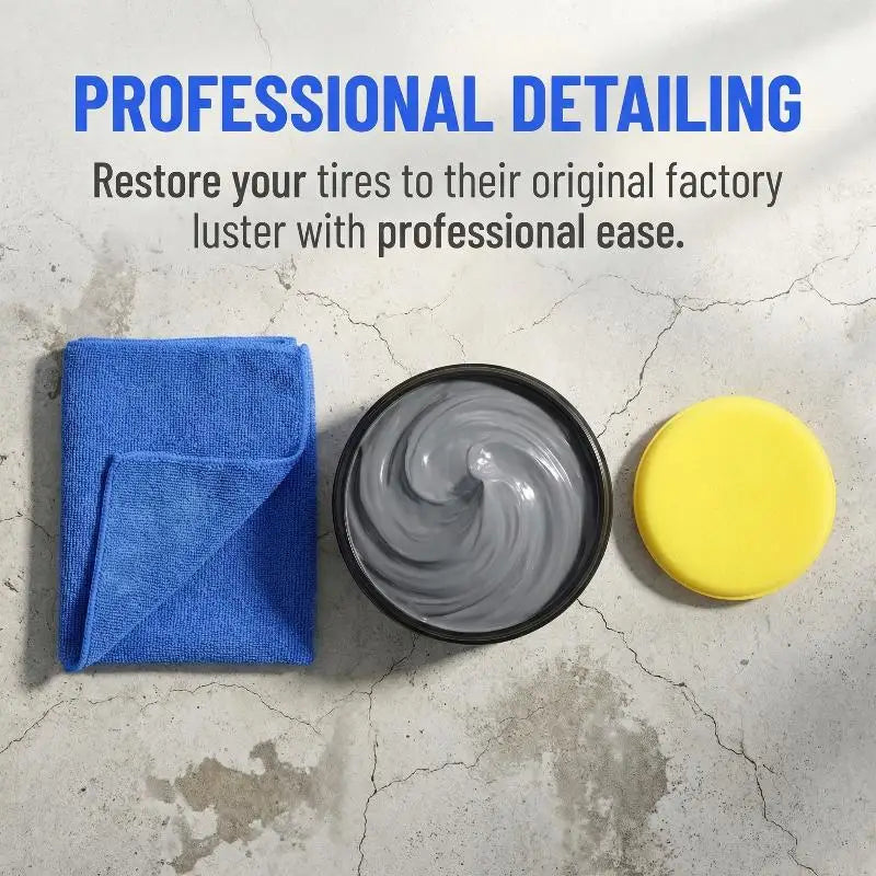 Car Tire Shine Wax - High Gloss Black Finish, Restores & Protects