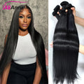 Human Hair Extensions Bundles - Brazilian Natural Black 10A Raw Hair Weave 20-40 Inch